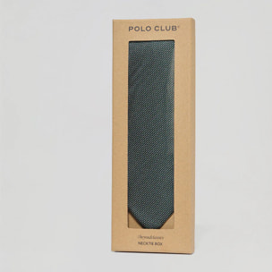 Cravatta in seta verde con logo Polo Club
