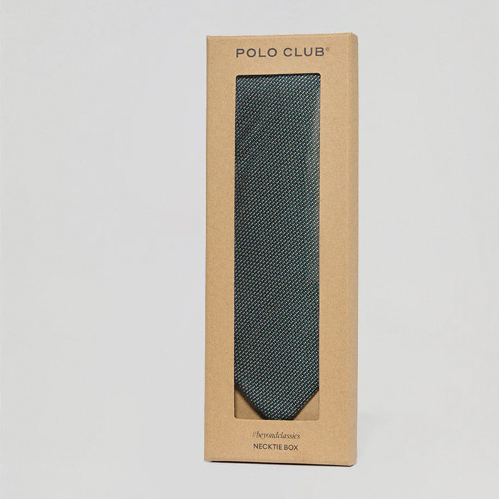 Cravatta in seta verde con logo Polo Club