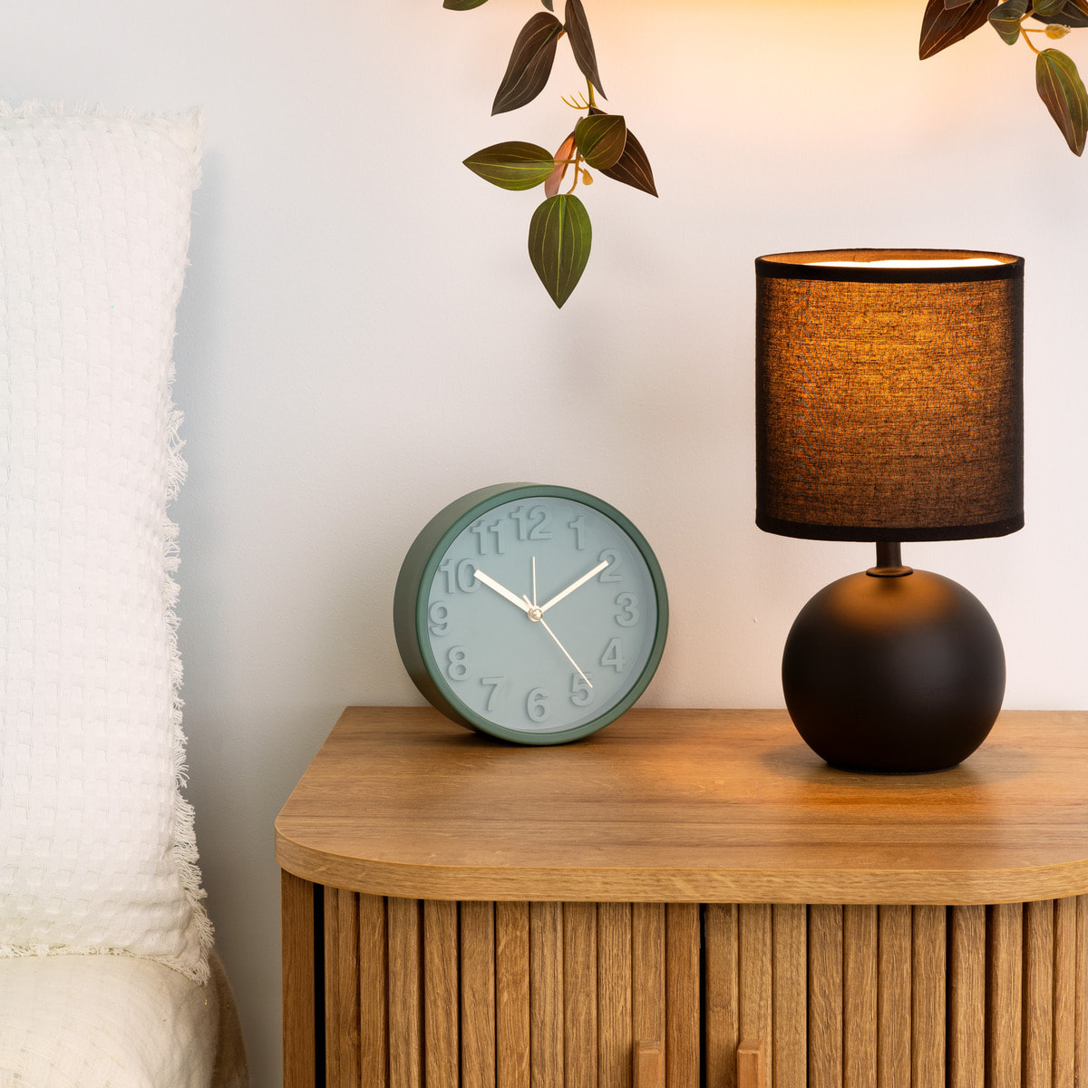 Lampe "Timeo" noir mat - céramique H25 cm