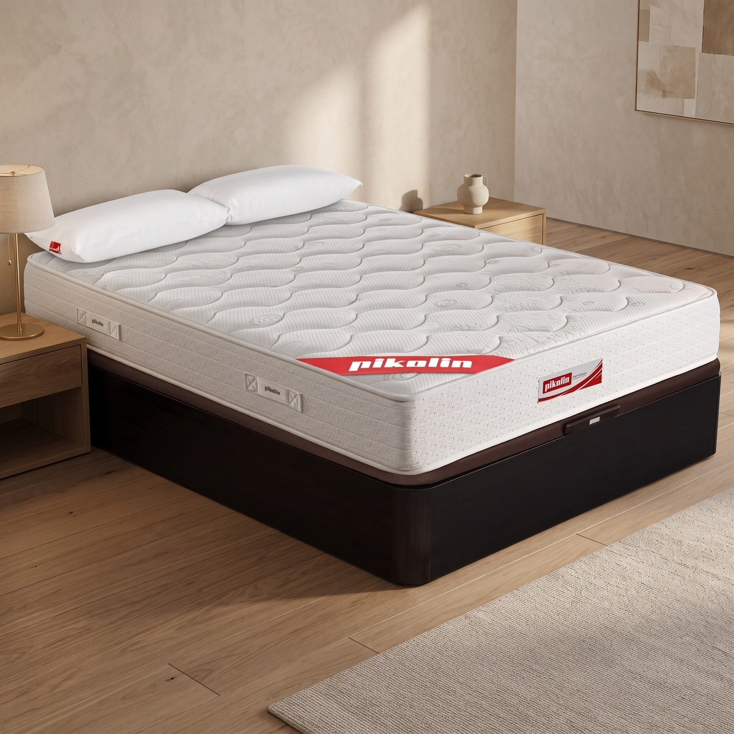 Colchón Muelles y Visco + Canapé Abatible + Almohada de fibra | ENVIO, MONTAJE Y RETIRADA INCLUIDO | Normablock®