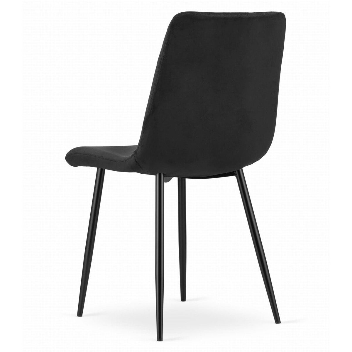 Sedia Turin in velluto nero con gambe in metallo