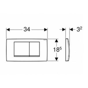 Plaque de déclenchement twinline30, double touche, blanc/chrome  (115.899.kj.1)