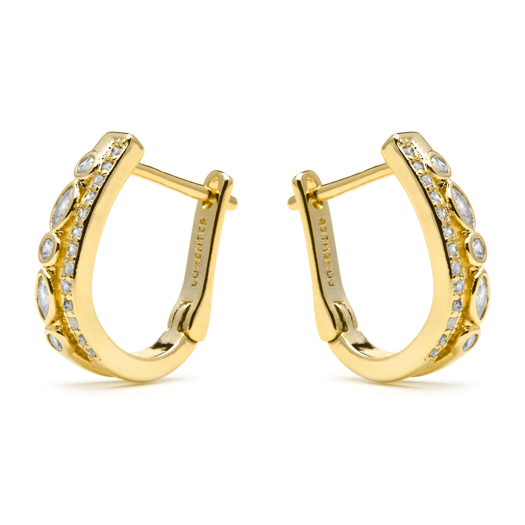 Pendientes acabado oro amarillo de 18k y Circonita Brillante