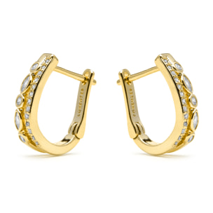 Pendientes acabado oro amarillo de 18k y Circonita Brillante