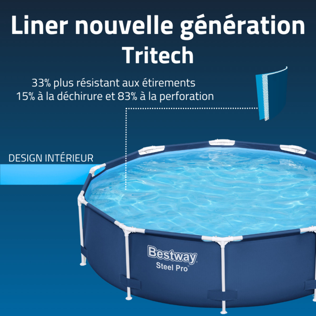 Bestway Piscine hors sol tubulaire ronde Bestway Steel Pro 305 x 76 cm bleu