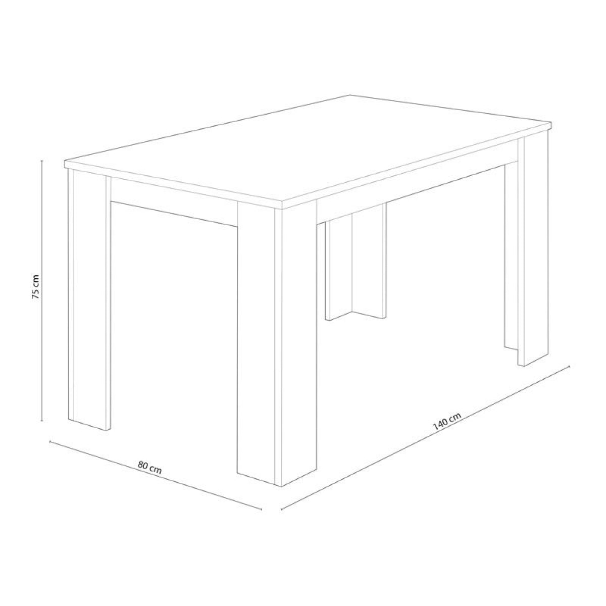 Mesa de comedor Berta 140 Trufa - Cañón blanco