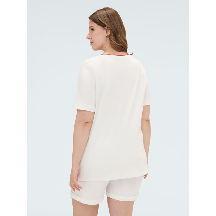 Fiorella Rubino - T-shirt in cotone con stampa e lettering - Bianco
