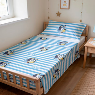 Drap de dessus BLUEY + taie d'oreiller 45x110.