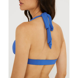 TOP BIKINI Top Bikini Multiposición Halter Azul - Den