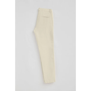 Pantaloni chino May ecrù con ricamo minimal Polo Club sulla tasca
