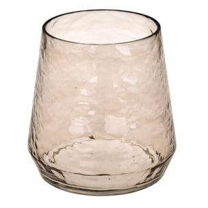 Vaso Porta Candela Onda - Pezzi 2 - Colore Marrone - 15x15Hx15cm - Bianchi Dino