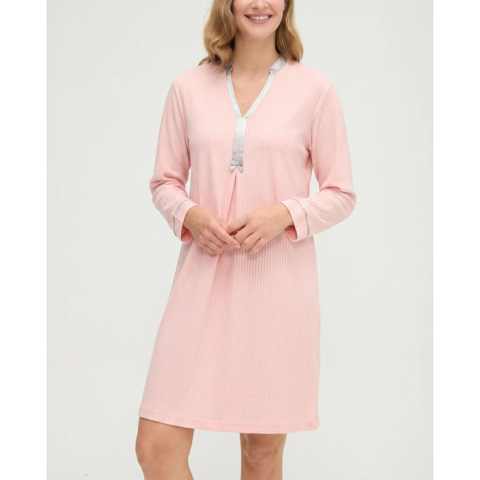Camisón mujer lencero raso de manga larga