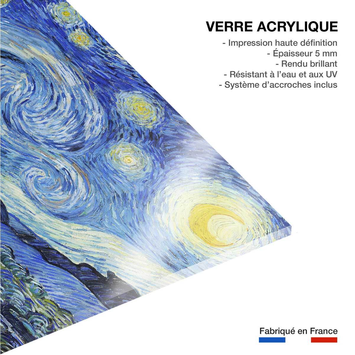 Tableau célèbre La Nuit Etoilée de Vincent Van Gogh Tableau plexiglas