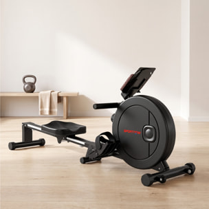 Rameur magnétique pliable bluetooth connecté Kinomap & Zwift écran LCD noir