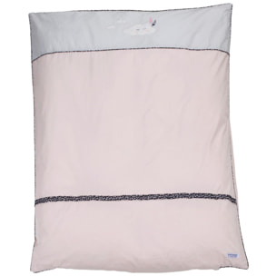 Housse de couette 100x135cm et taie en coton rose