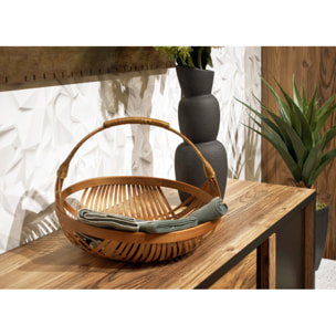 Panier Rond avec Anse et Tressage Artisanal en Bambou - CATANIA