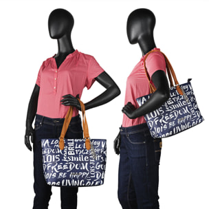 Bolso Shopper-Tote Lois Words Azul Marino