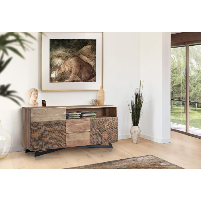 Aparador de Madera de Acacia Estilo Rústico Moderno