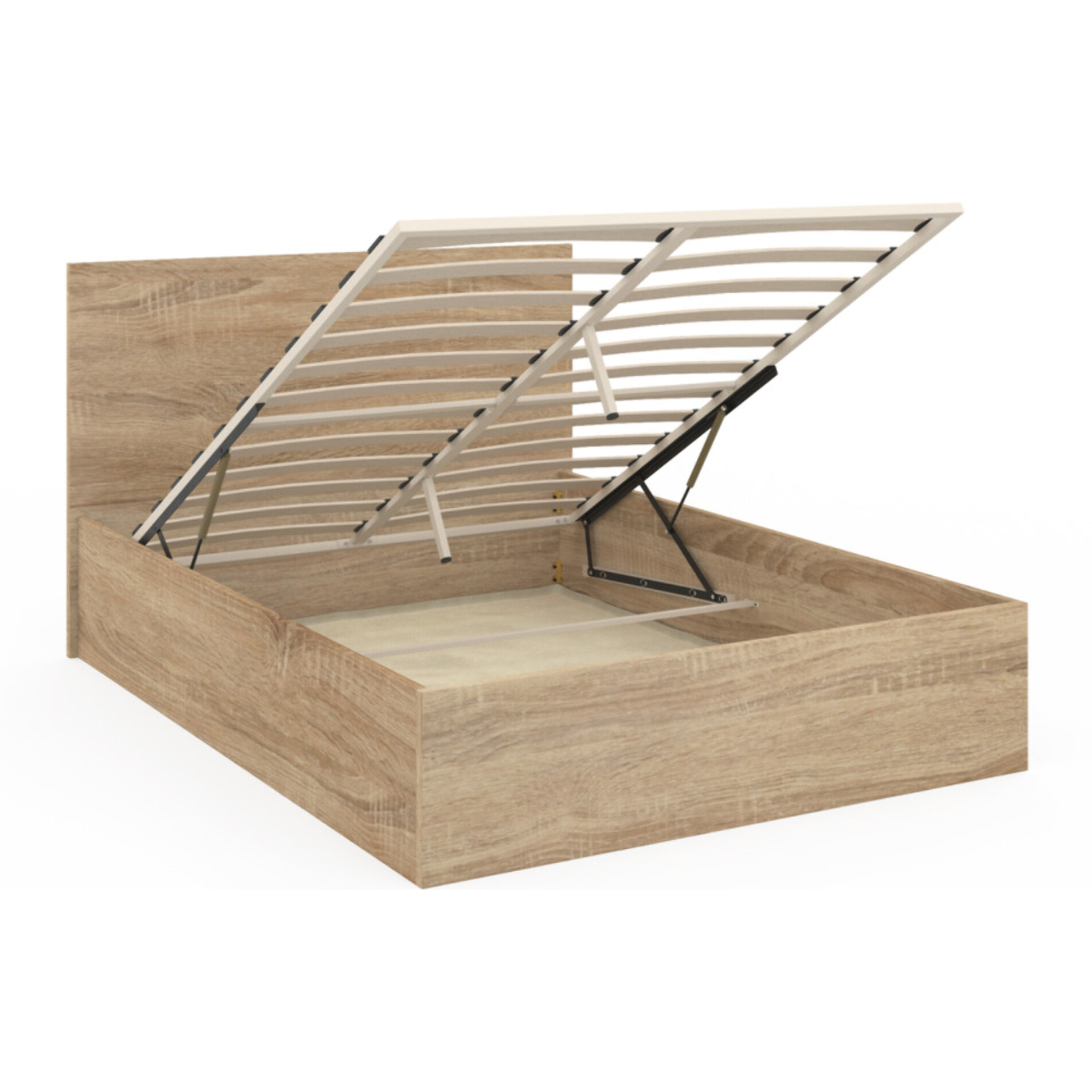 Lit coffre Sicile 160x200cm effet bois naturel