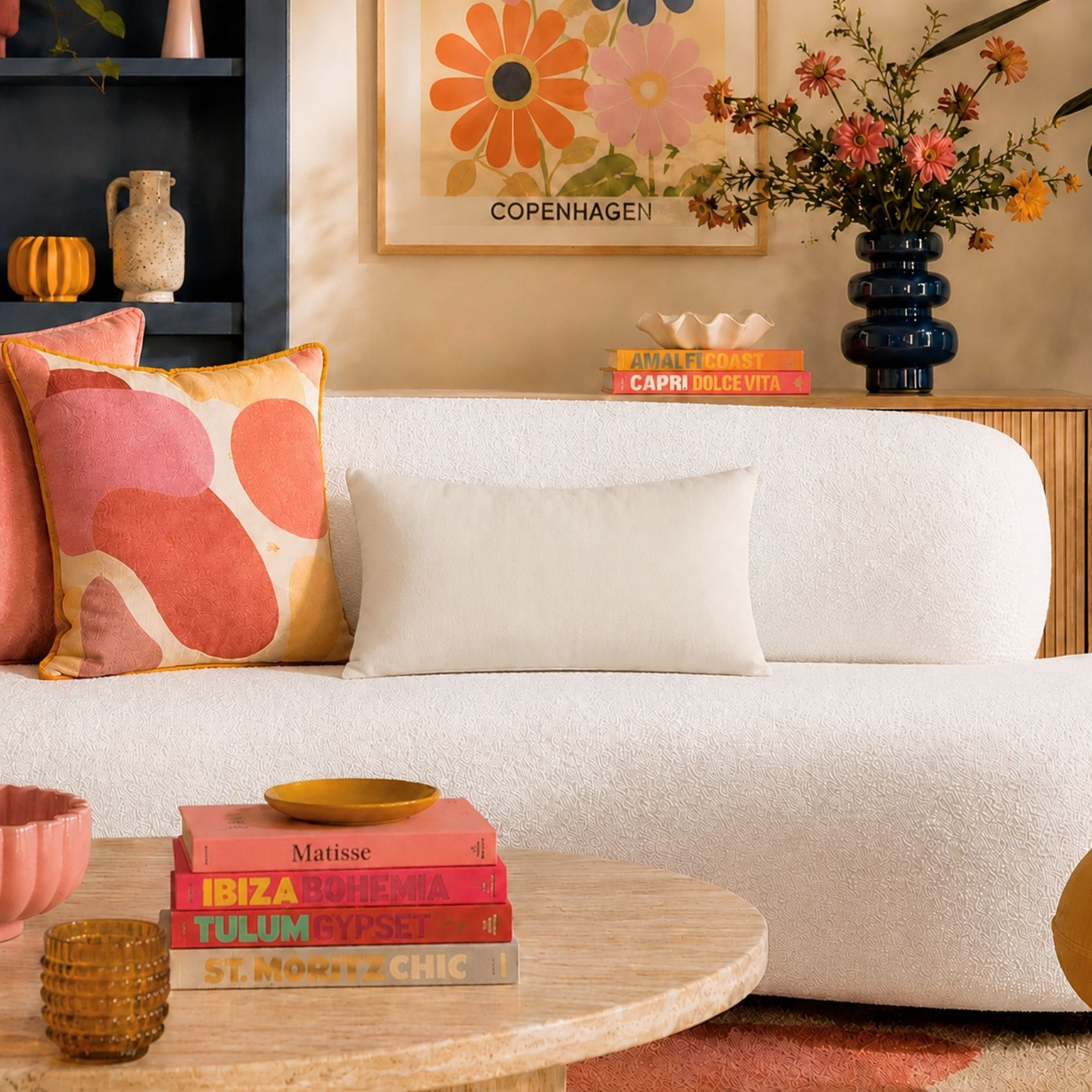 Coussin non déhoussable en coton uni - Ecru