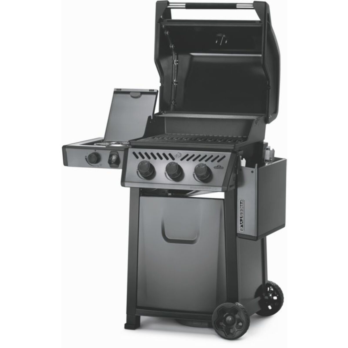 Barbecue gaz NAPOLEON Freestyle F365PGT-FR gris noir 3 brûleurs sur chariot, 51x45 cm
