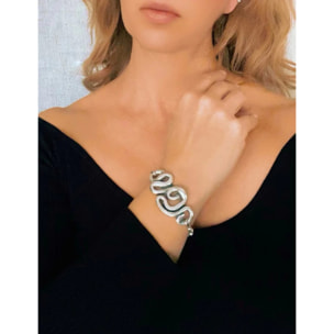 Pulsera Enredo en plata 10µ y cadena
