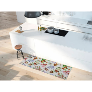 SALLY Alfombra vinílica de cocina dibujos de flores en multicolor, varias medidas disponibles.
