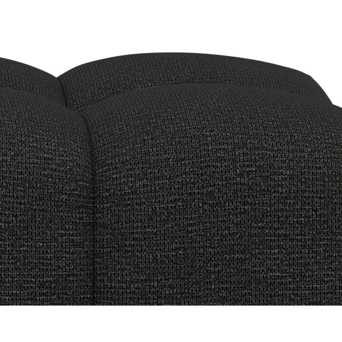 Adelaide - pouf en tissu texturé - Noir
