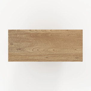 Bibliothèque en bois massif de mindi et rotin - Delya