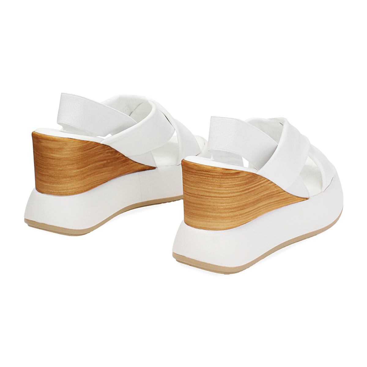 Zeppe bianche in pelle