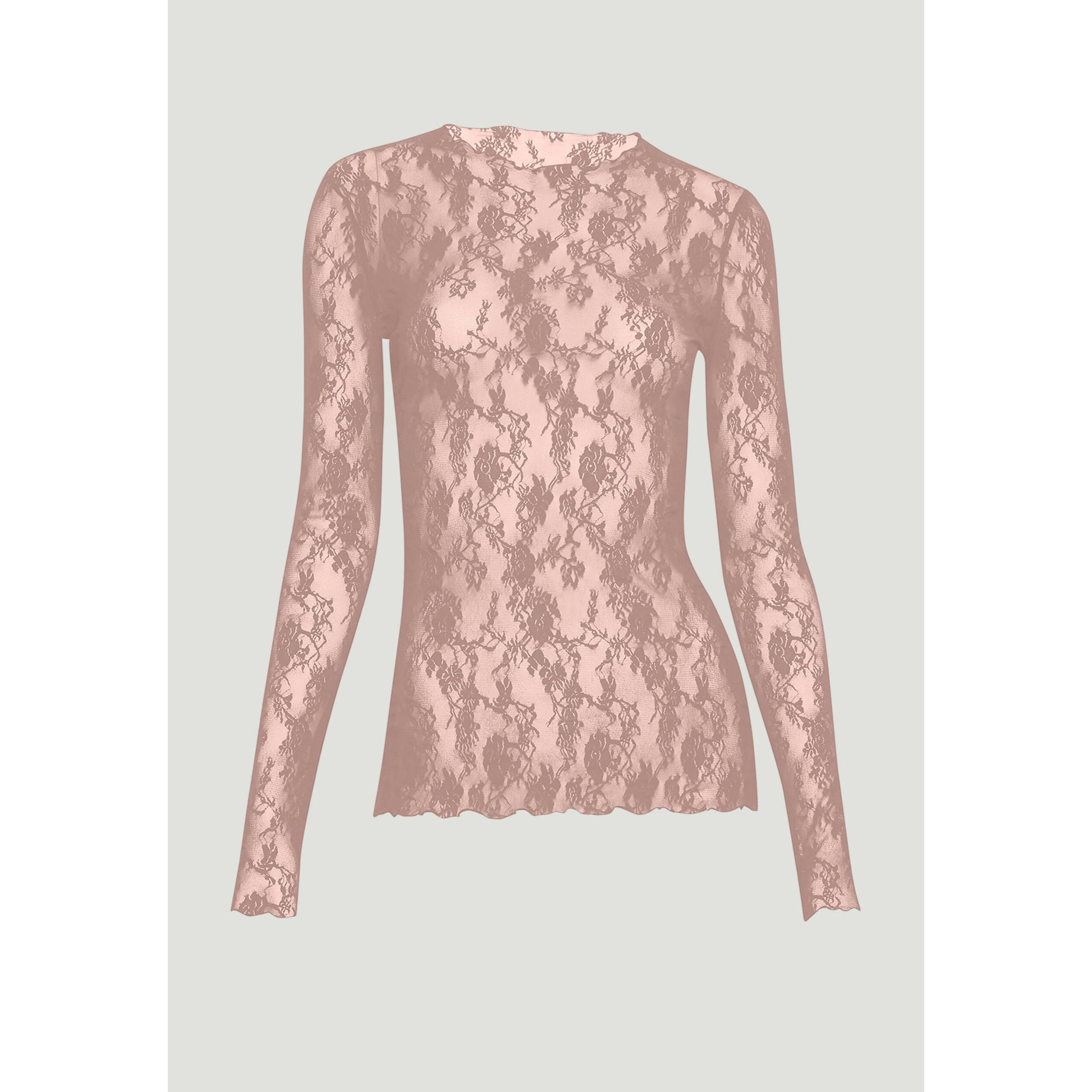 Top a maniche lunghe Floral Lace Top Long Sleeves