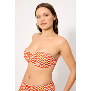 Top bikini bandeau Arancio