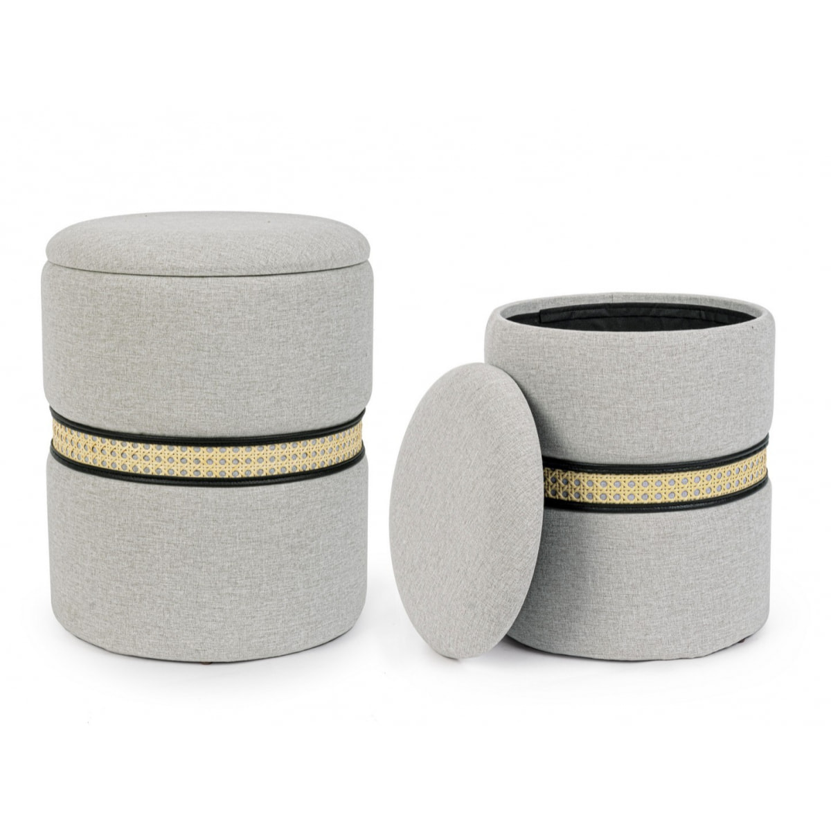 Set di 2 pouf contenitore KARINA grigio