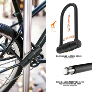 Antivol CASR Antivol U Fub 2 roues Noir