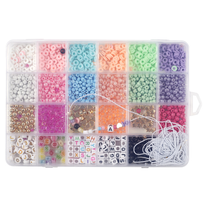 BOITE DE 860 PERLES ET FIL 10M