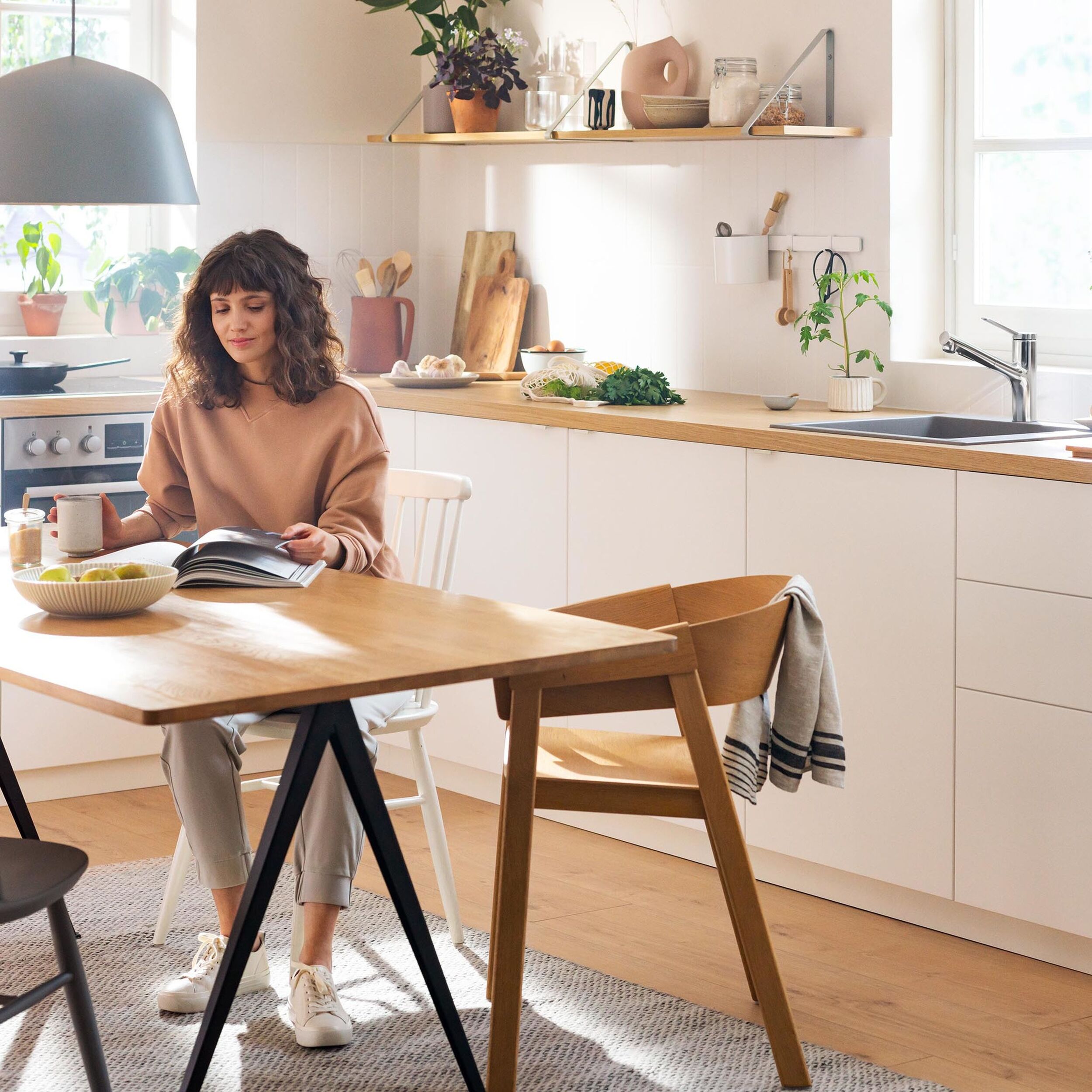 Mitigeur de cuisine Zesis M33 150 avec douchette extractible 2 jets