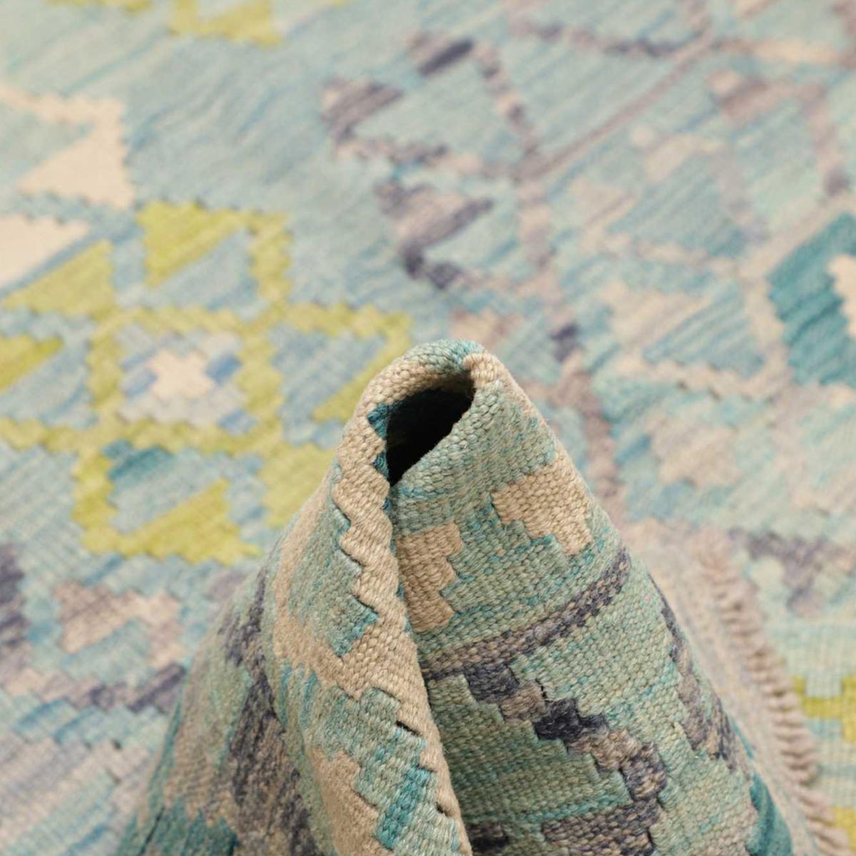 Tapis kilim géométrique, tissé plat en laine, MEMEDA