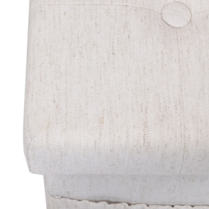 Coffre Pouf Pliable Tissu Beige