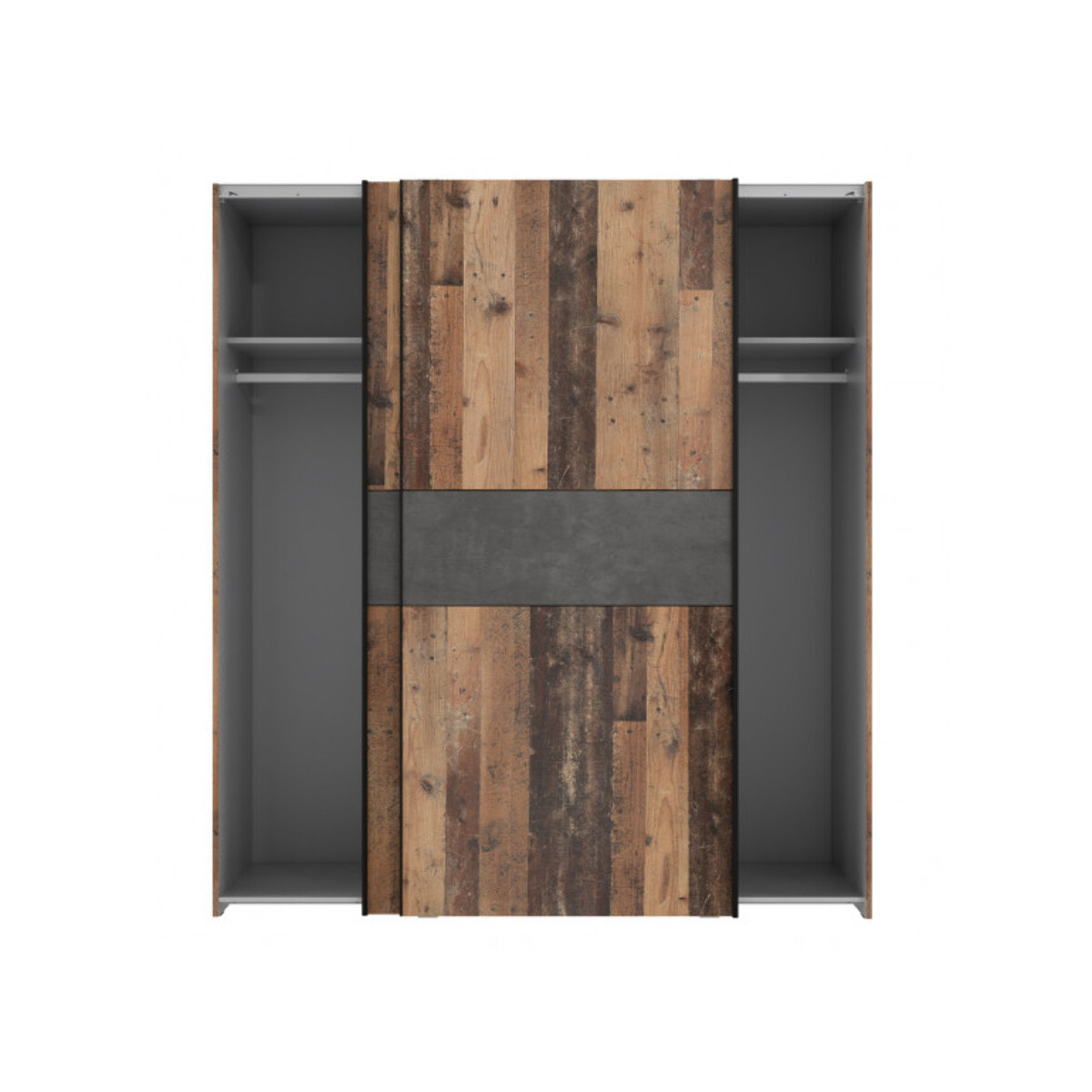 Dressing avec portes coulissantes en bois effet vintage L170 cm - TOM