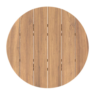 Table basse ronde de jardin en bois de teck massif D80 cm - Aurland