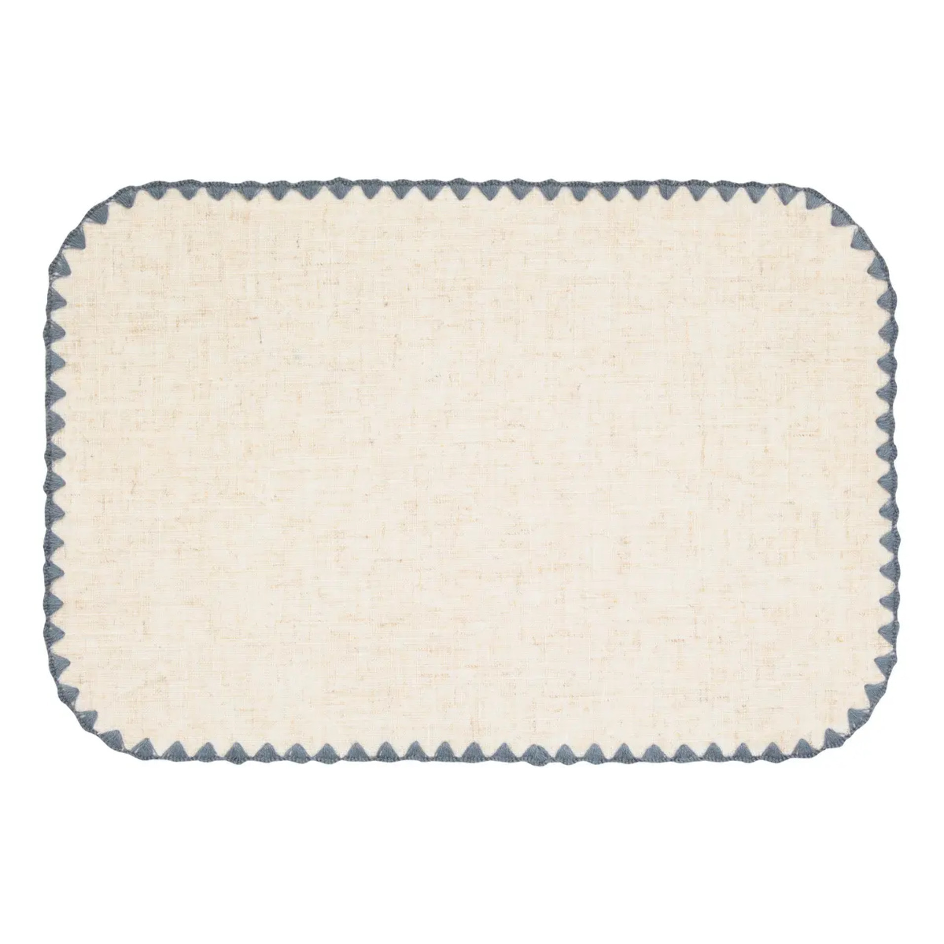Set de table effet lin Sandrine 45x30cm bleu