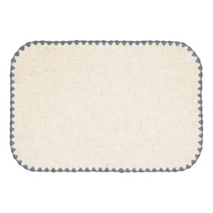 Set de table effet lin Sandrine 45x30cm bleu