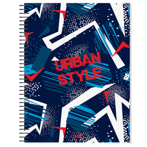 PACK 6 UNITA' QUADERNO RIGIDO A4 120 PAGINE RETE DESIGN URBAN STYLE