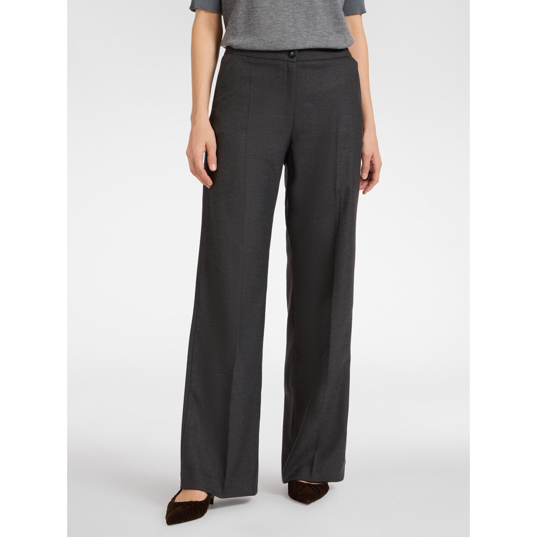 Elena Mirò - Pantaloni maschili in flanella - Grigio