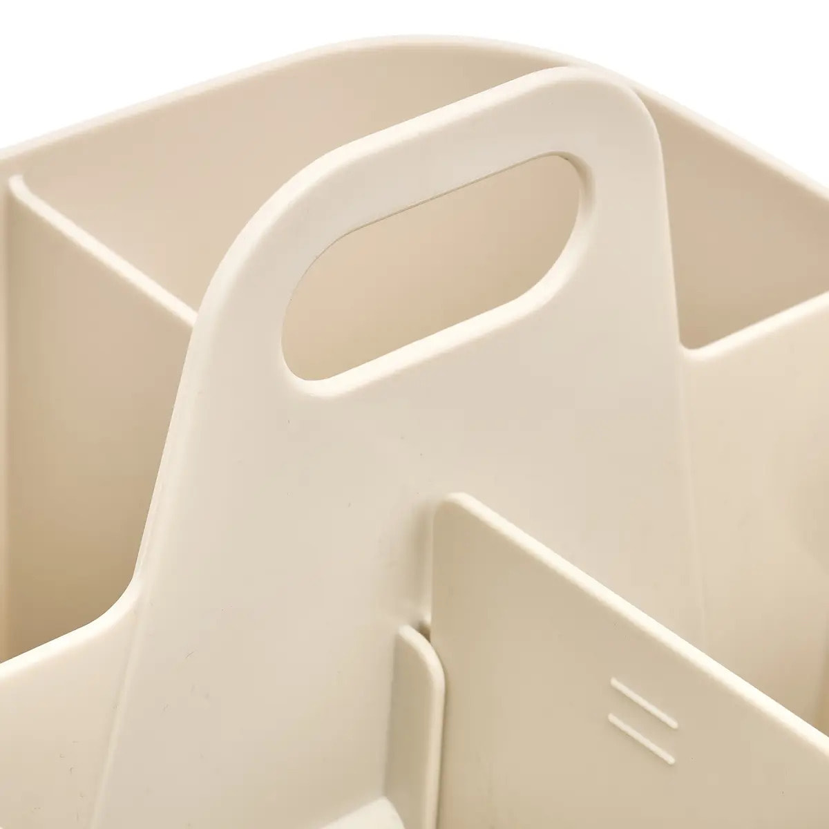 Organiseur Poly 16,5x16,5x15cm beige compartiments amovibles