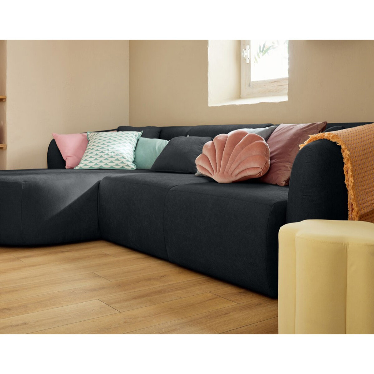 Ikare - module d'assise méridienne gauche - en tissu - Gris