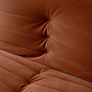 Canapé convertible 3 places en velours terracotta ANATOLE