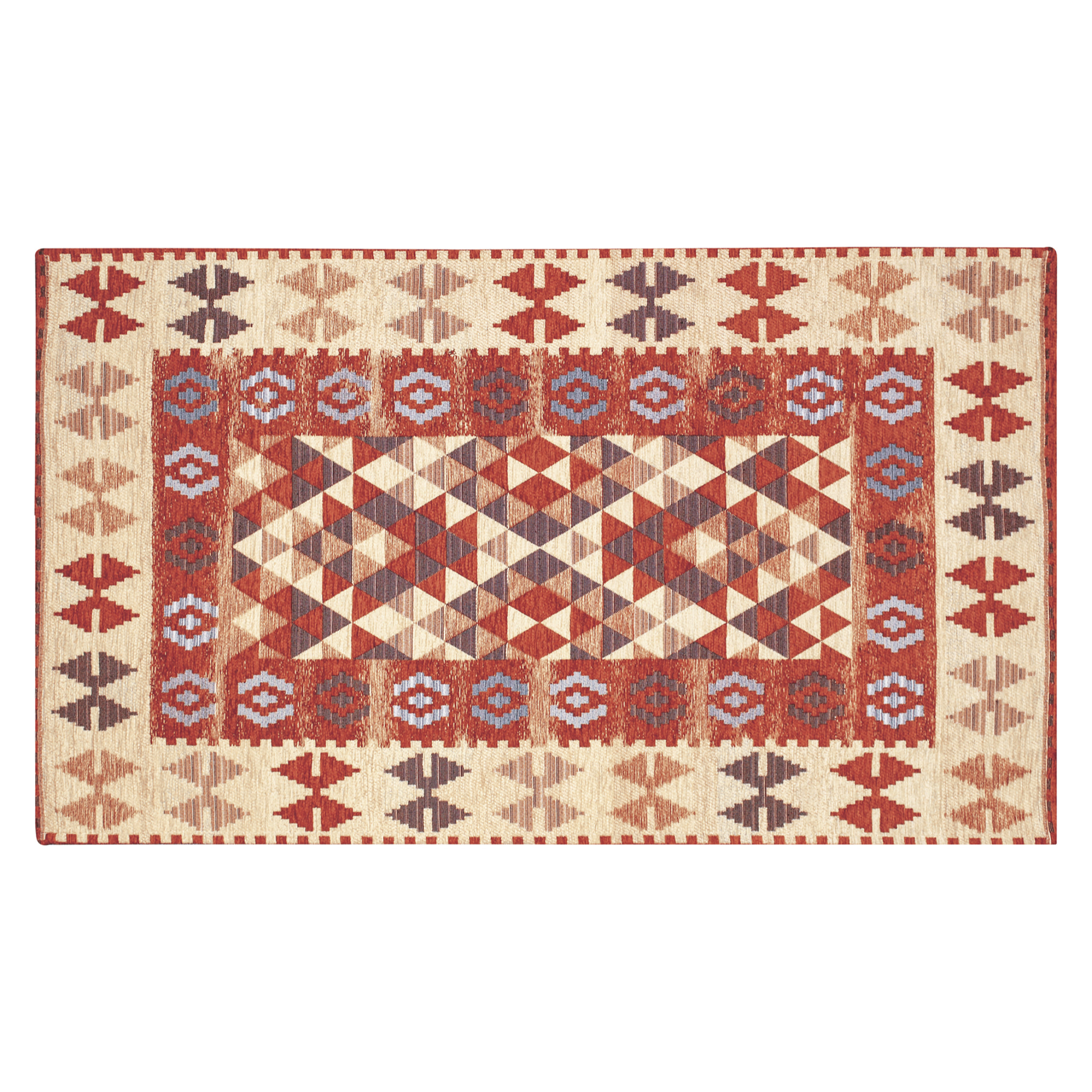 TAPPETO ARREDO DIS.KILIM COL.RUGGINE 160X240 CM CON ANTISCIVOLO MADE IN ITALY