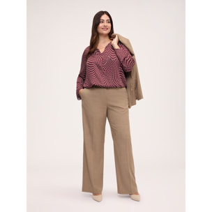 Fiorella Rubino - Blusa con stampa cuoricini - Marrone