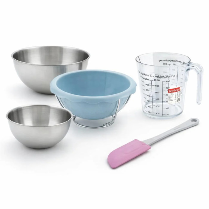 Set de 5 ustensiles de pâtisserie moule bol spatule et verre doseur Zenker Spécial Football